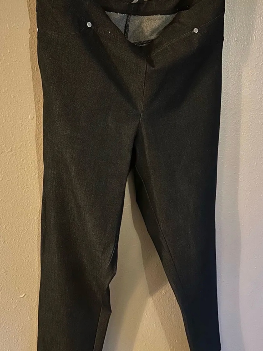 Karl Lagerfeld Paris Black Denim Look Pull On Leggings Size M